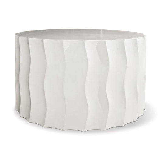 Seasonal Living Wave Accent Table (Wide) - White Outdoor End Table