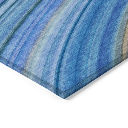 Addison Rugs Waves Blue Washable Indoor-Outdoor Rug