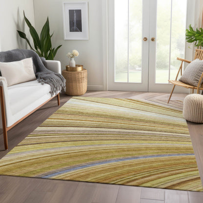 Addison Rugs Waves Brown Washable Indoor-Outdoor Rug