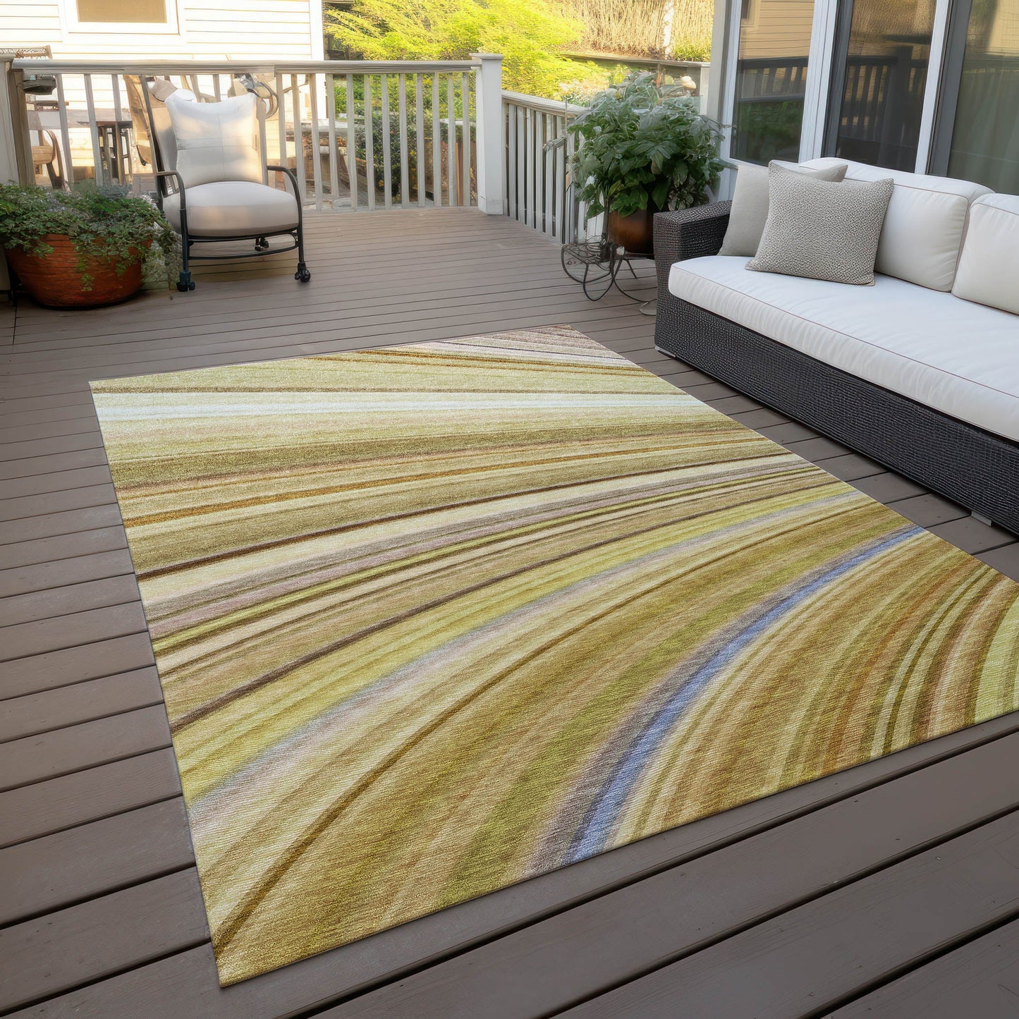 Addison Rugs Waves Brown Washable Indoor-Outdoor Rug
