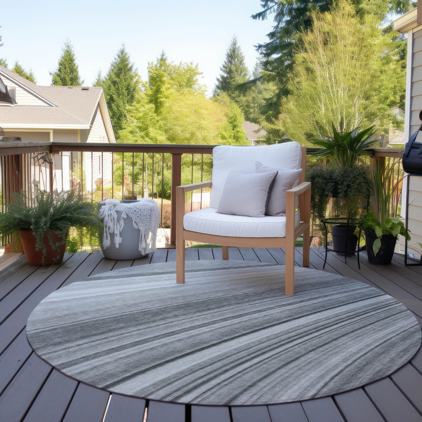 Addison Rugs Waves Grey Washable Indoor-Outdoor Rug