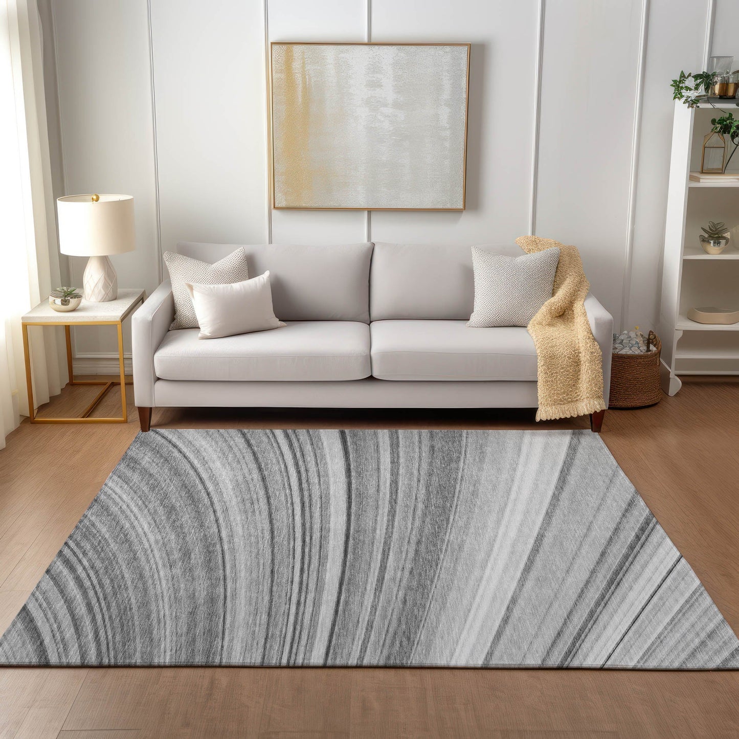 Addison Rugs Waves Grey Washable Indoor-Outdoor Rug