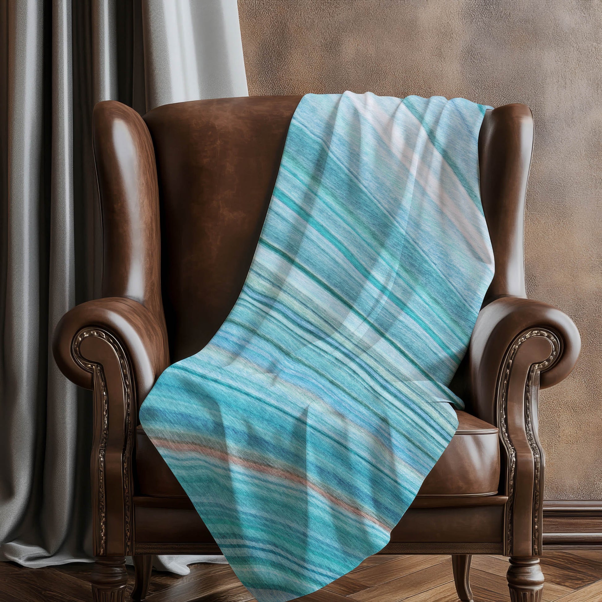 Addison Rugs Waves Teal Washable Indoor-Outdoor Rug