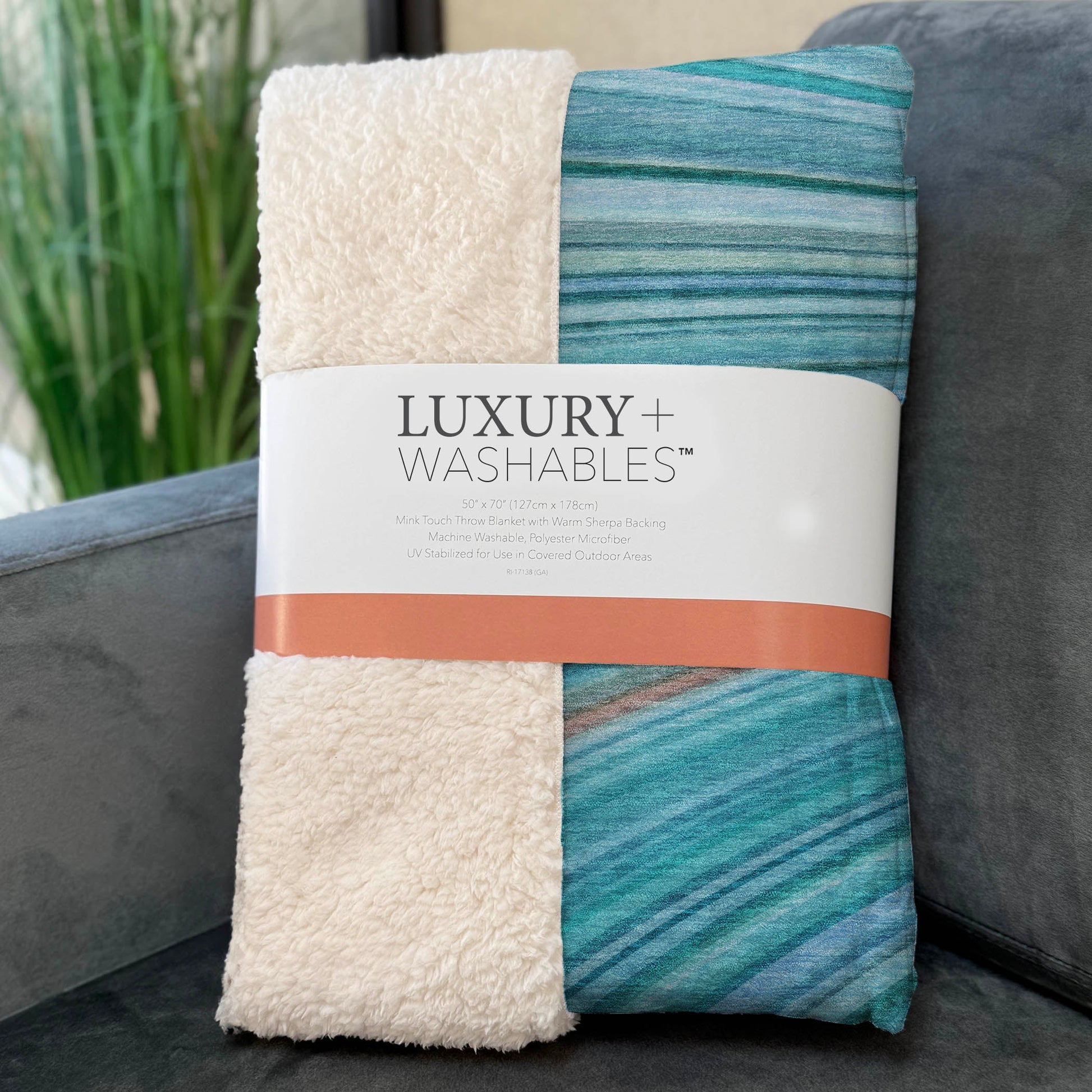 Addison Rugs Waves Teal Washable Indoor-Outdoor Rug