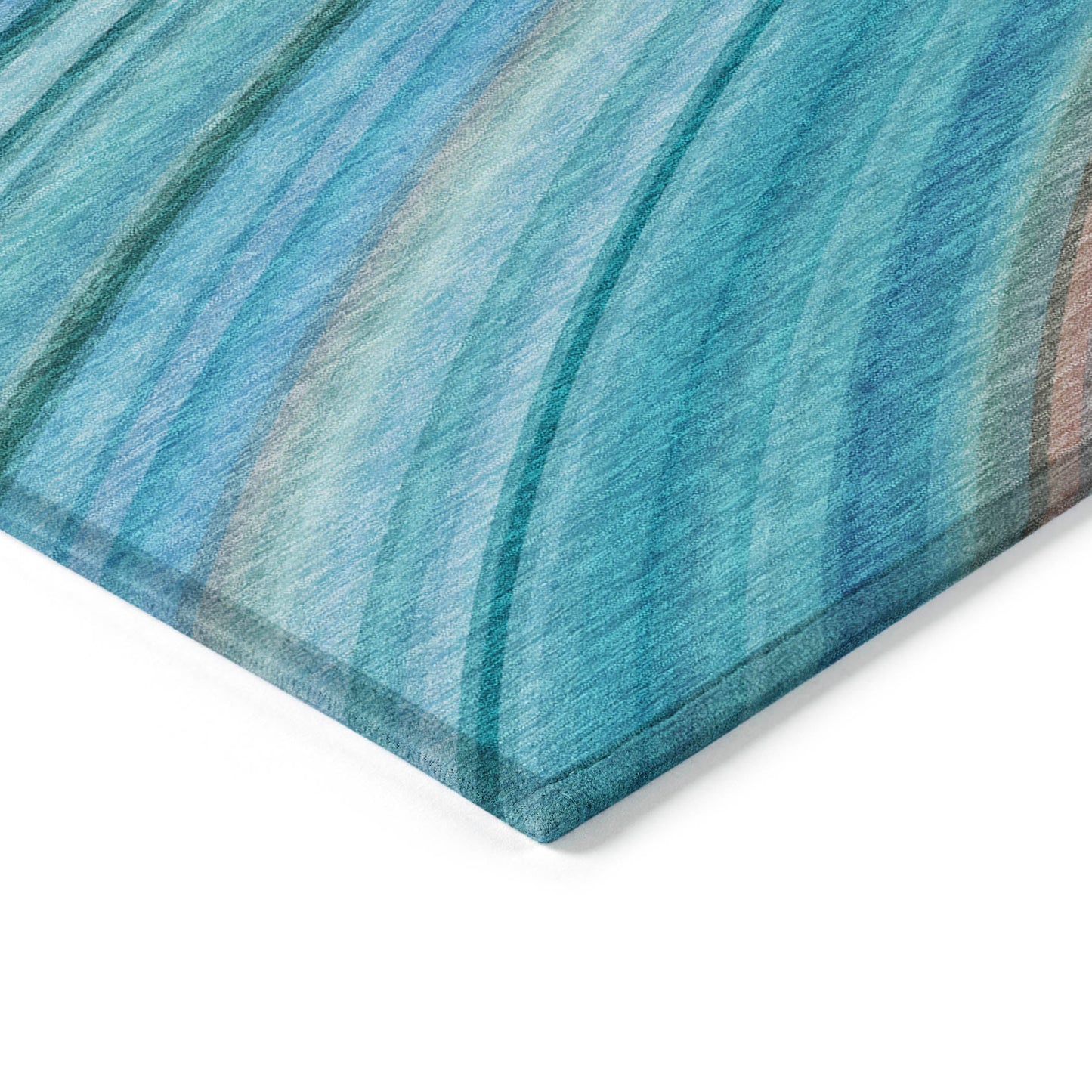 Addison Rugs Waves Teal Washable Indoor-Outdoor Rug