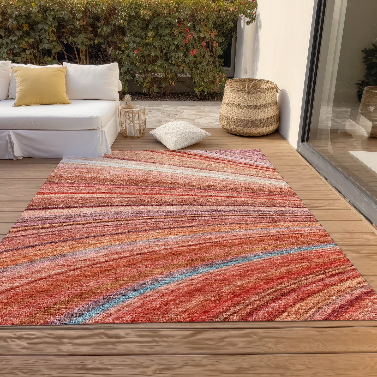 Addison Rugs Waves Terracotta Washable Indoor-Outdoor Rug
