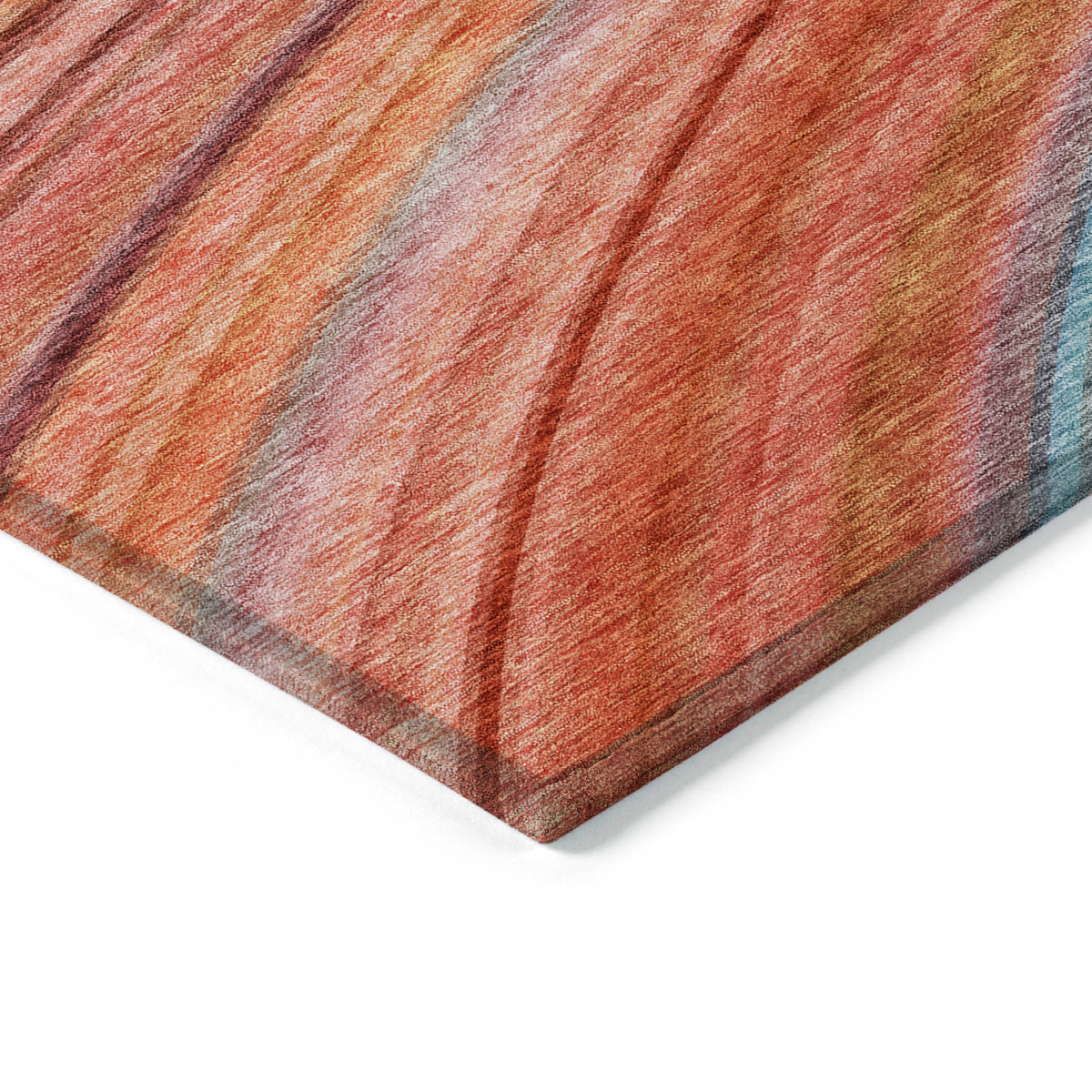 Addison Rugs Waves Terracotta Indoor-Outdoor with Matching Throw