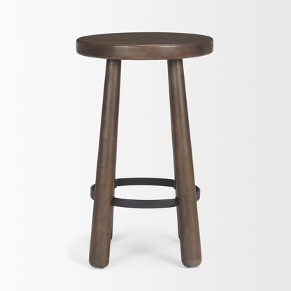 Weldon Dark Brown Wood Counter Stool