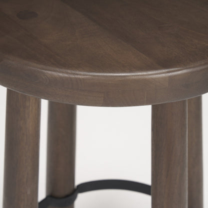 Weldon Dark Brown Wood Counter Stool