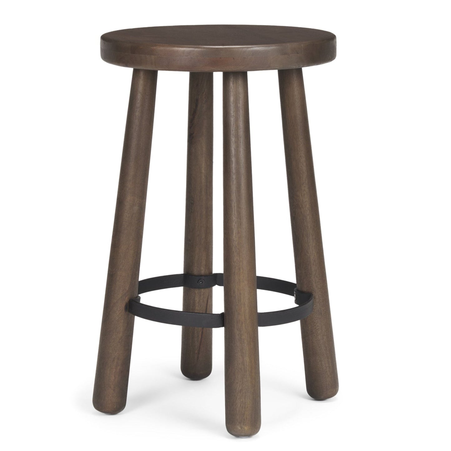 Weldon Dark Brown Wood Counter Stool