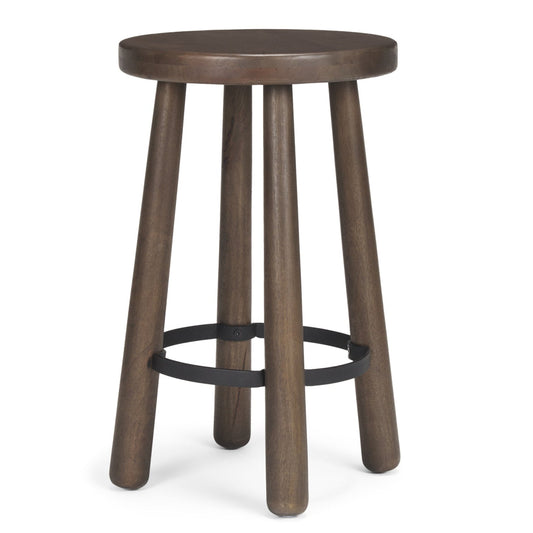 Mercana Weldon Dark Brown Wood Counter Stool