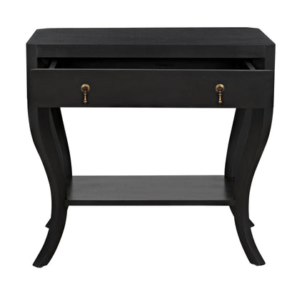 Weldon Wood Black Round Side Table-Side Tables-Noir-Sideboards and Things