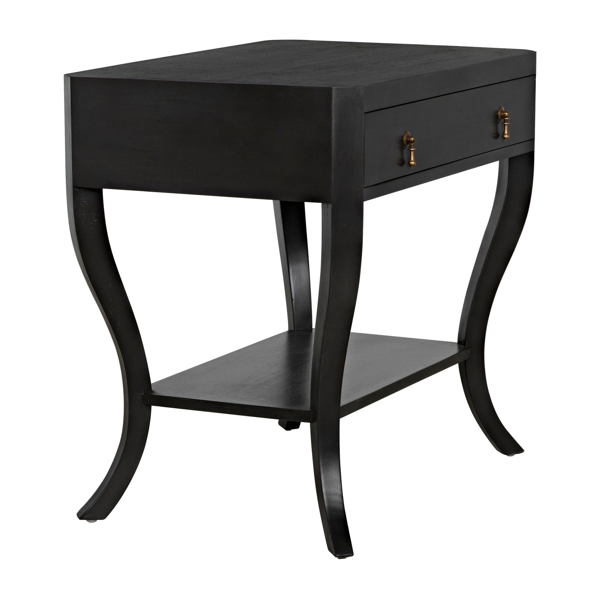 Weldon Wood Black Round Side Table-Side Tables-Noir-Sideboards and Things