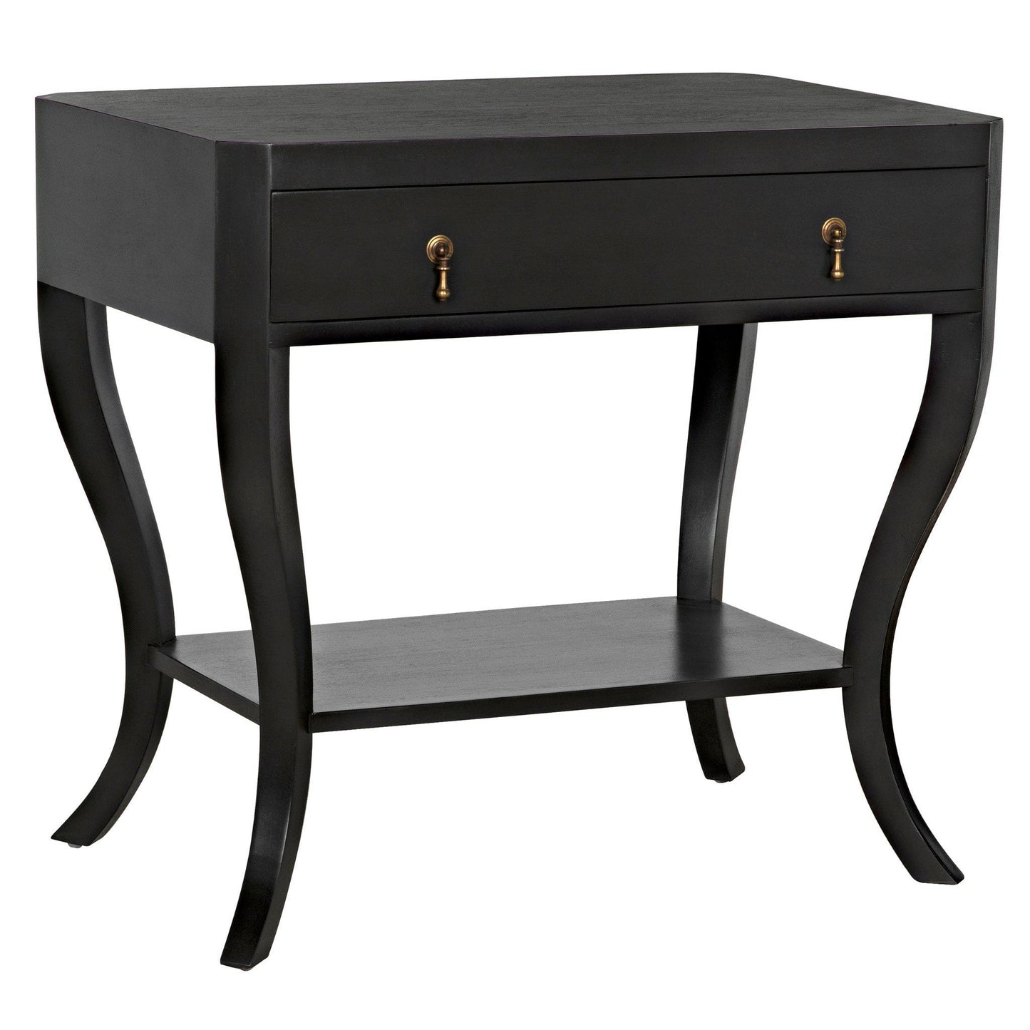 Weldon Wood Black Round Side Table-Side Tables-Noir-Sideboards and Things