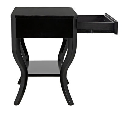 Weldon Wood Distressed Black Rectangle Side Table-Side Tables-Noir-Sideboards and Things