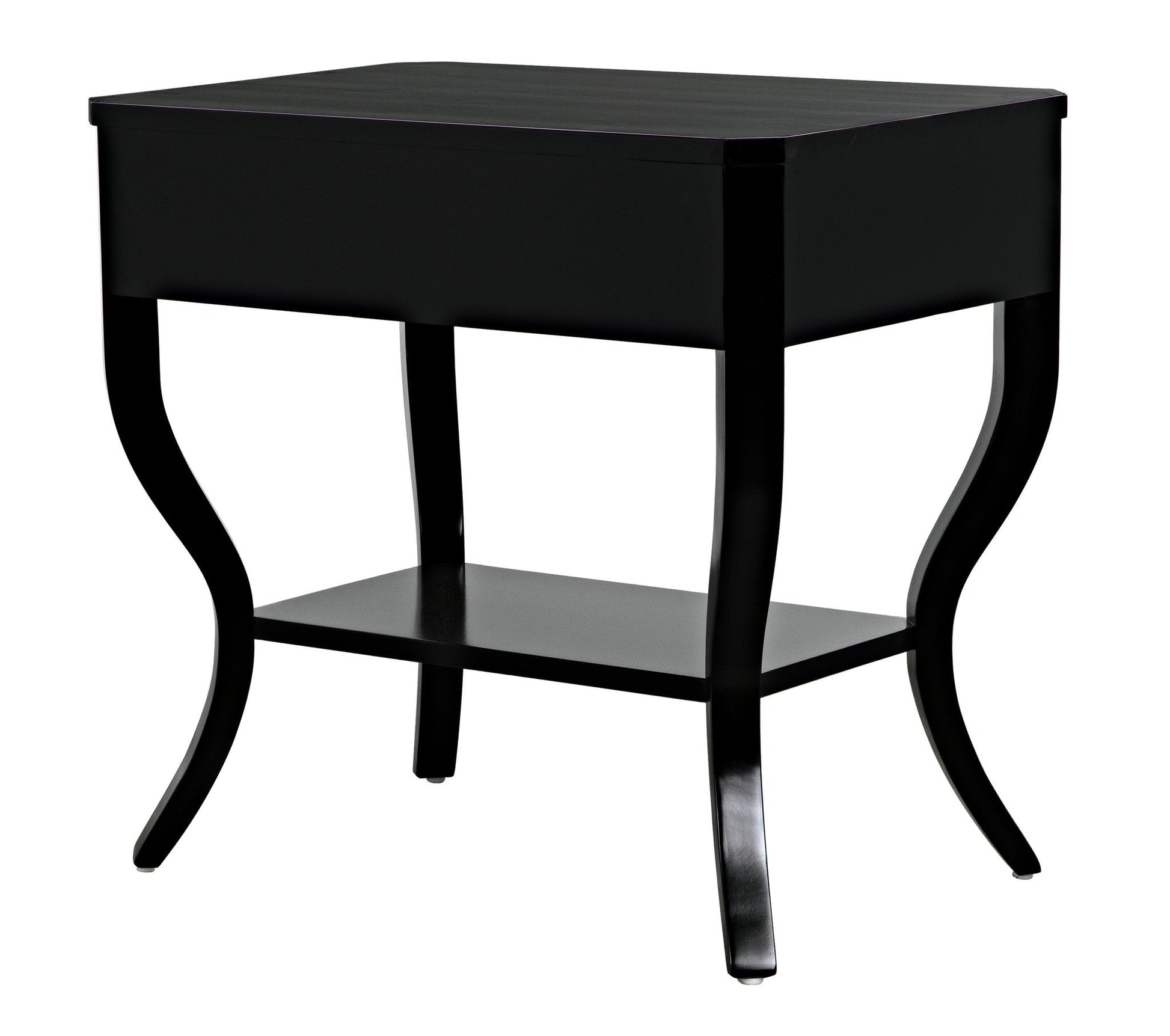 Weldon Wood Distressed Black Rectangle Side Table-Side Tables-Noir-Sideboards and Things