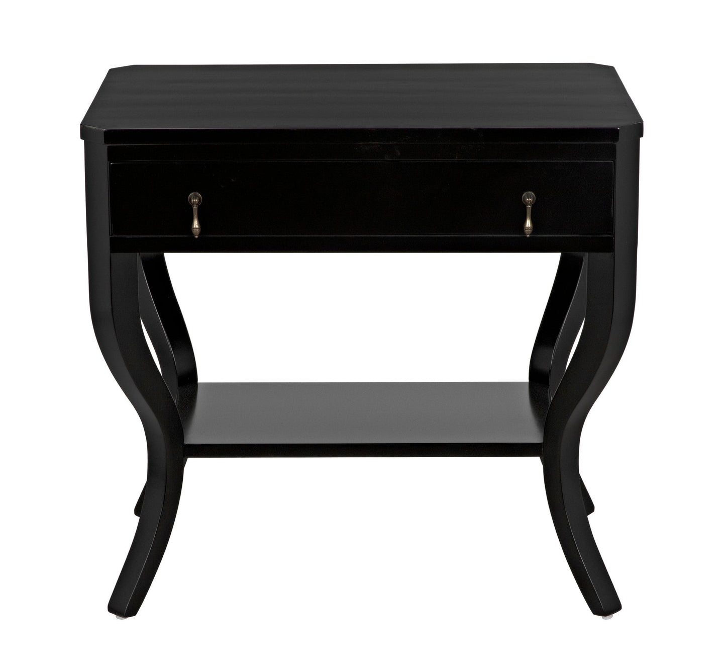 Weldon Wood Distressed Black Rectangle Side Table-Side Tables-Noir-Sideboards and Things