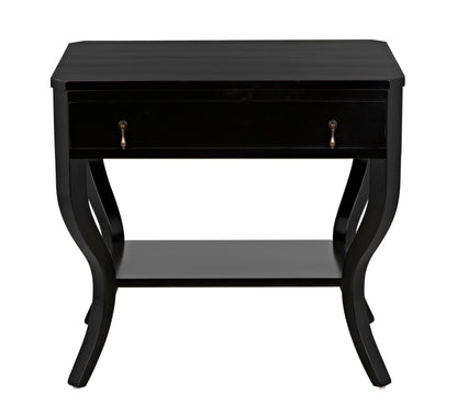 Weldon Wood Distressed Black Rectangle Side Table-Side Tables-Noir-Sideboards and Things