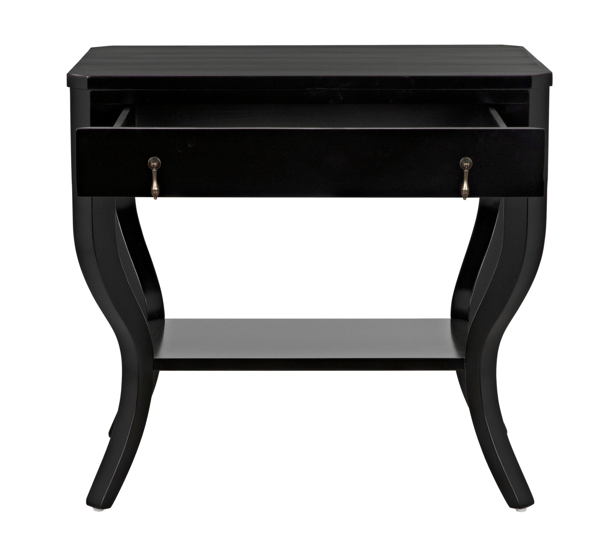 Weldon Wood Distressed Black Rectangle Side Table-Side Tables-Noir-Sideboards and Things