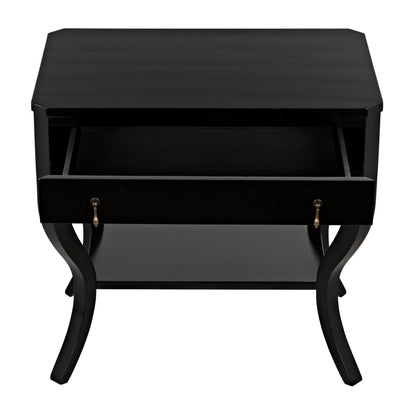 Weldon Wood Distressed Black Rectangle Side Table-Side Tables-Noir-Sideboards and Things