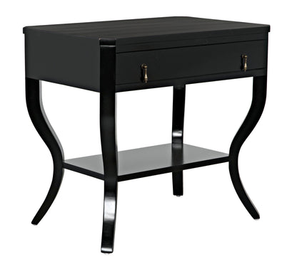 Weldon Wood Distressed Black Rectangle Side Table-Side Tables-Noir-Sideboards and Things