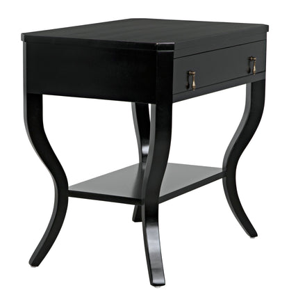 Weldon Wood Distressed Black Rectangle Side Table-Side Tables-Noir-Sideboards and Things