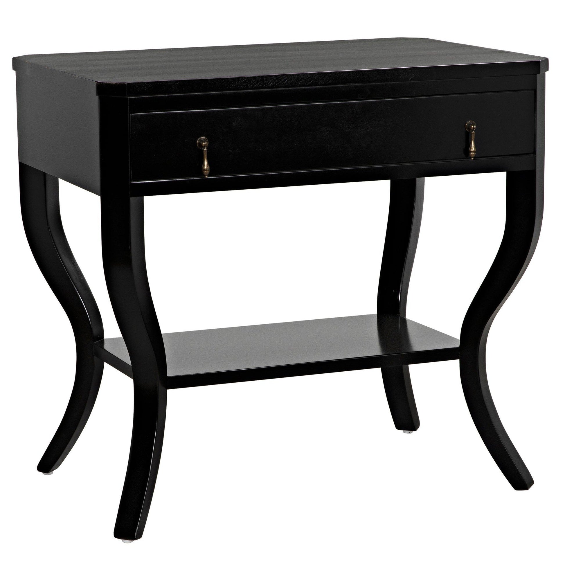 Weldon Wood Distressed Black Rectangle Side Table-Side Tables-Noir-Sideboards and Things