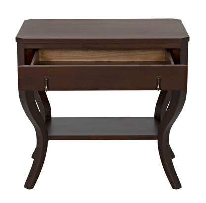 Weldon Wood Distressed Brown Rectangle Side Table-Side Tables-Noir-Sideboards and Things