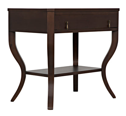 Weldon Wood Distressed Brown Rectangle Side Table-Side Tables-Noir-Sideboards and Things