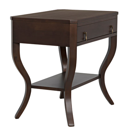 Weldon Wood Distressed Brown Rectangle Side Table-Side Tables-Noir-Sideboards and Things