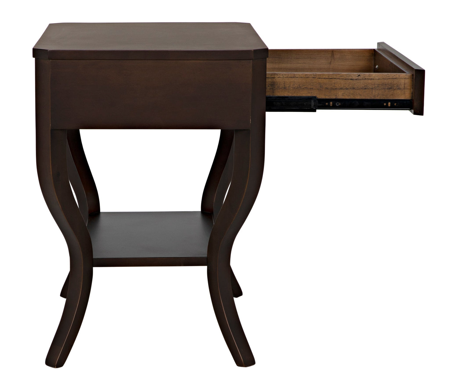 Weldon Wood Distressed Brown Rectangle Side Table-Side Tables-Noir-Sideboards and Things