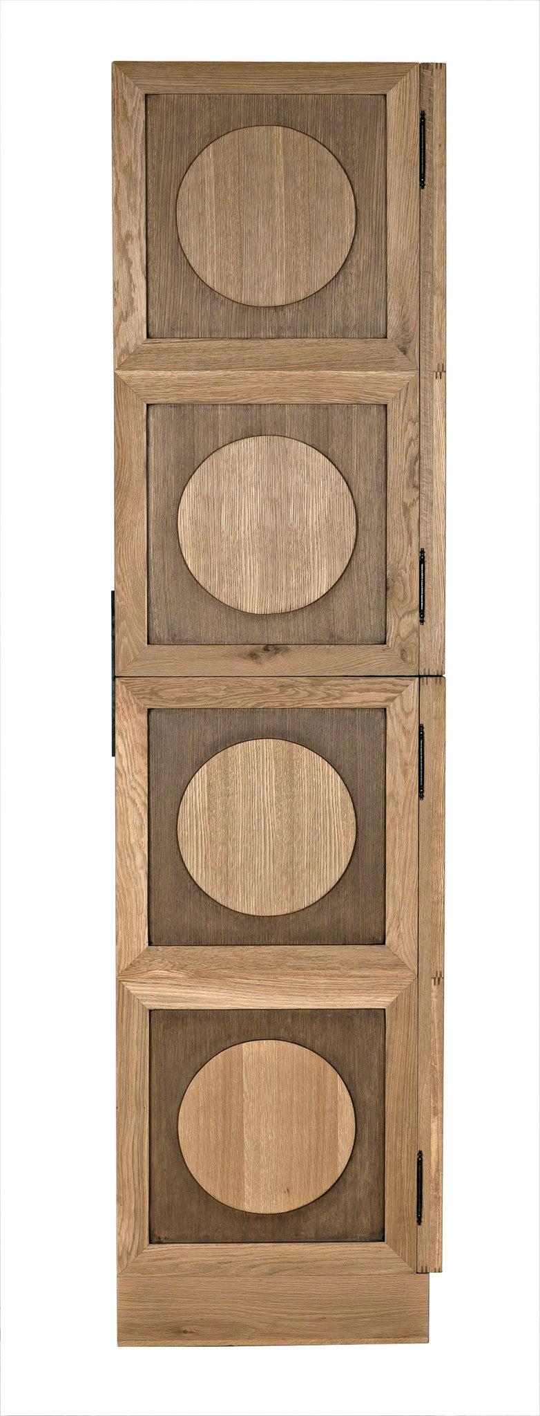 Wellington Hutch Armoire Tall Bookcase Cabinet, White Oak-Bookcases-Noir-Sideboards and Things