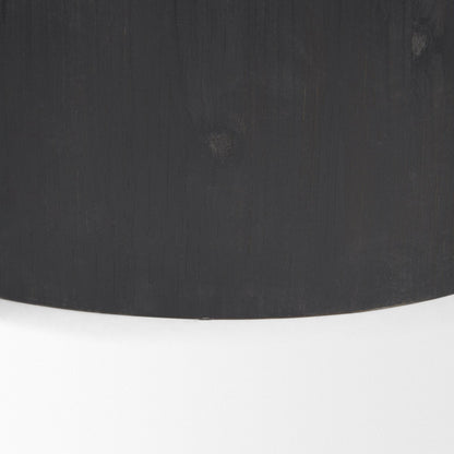 Mercana Wenopa Matte Black Round Accent Table 2PC