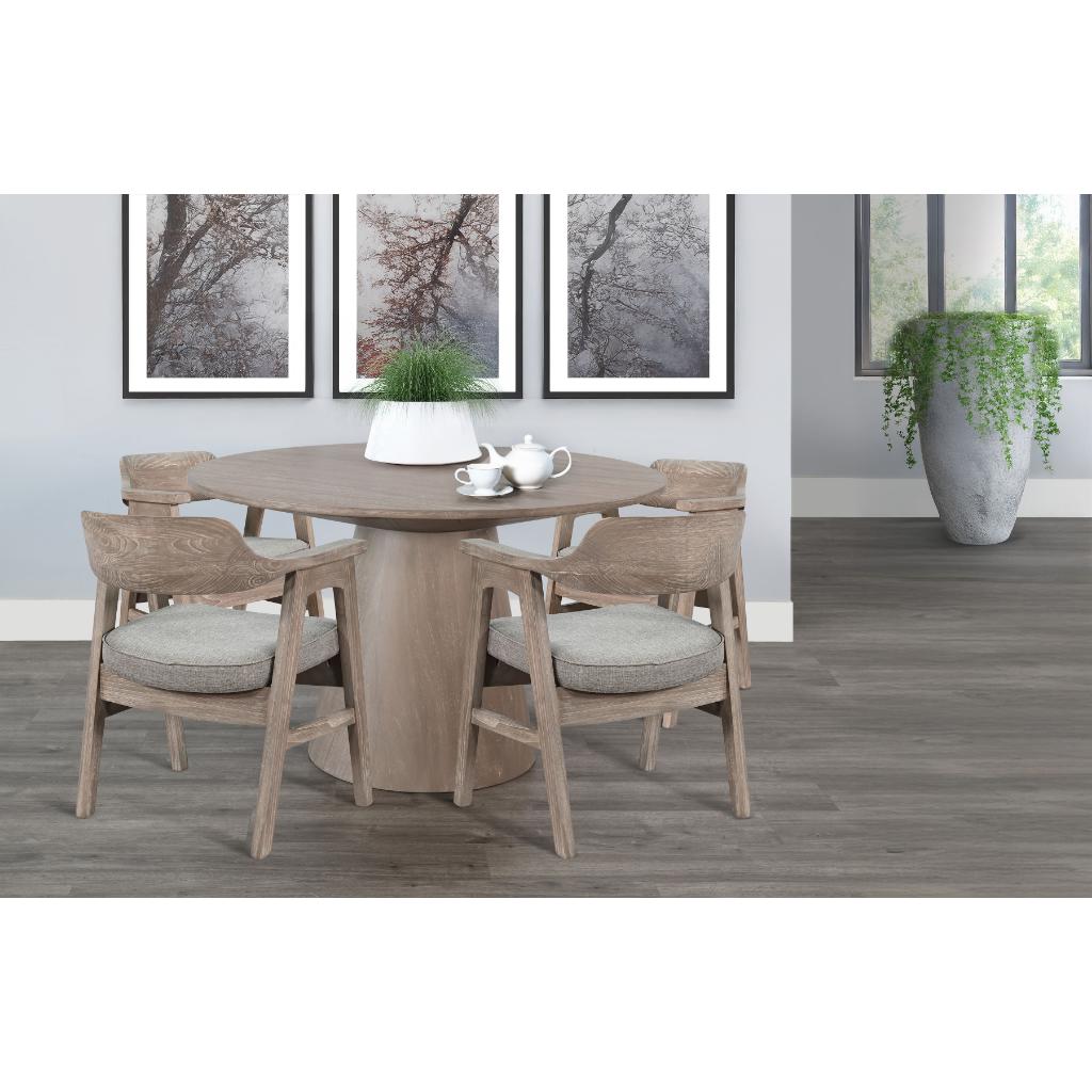 Sunny D Wern Wheat Round Dining Set with Barstool