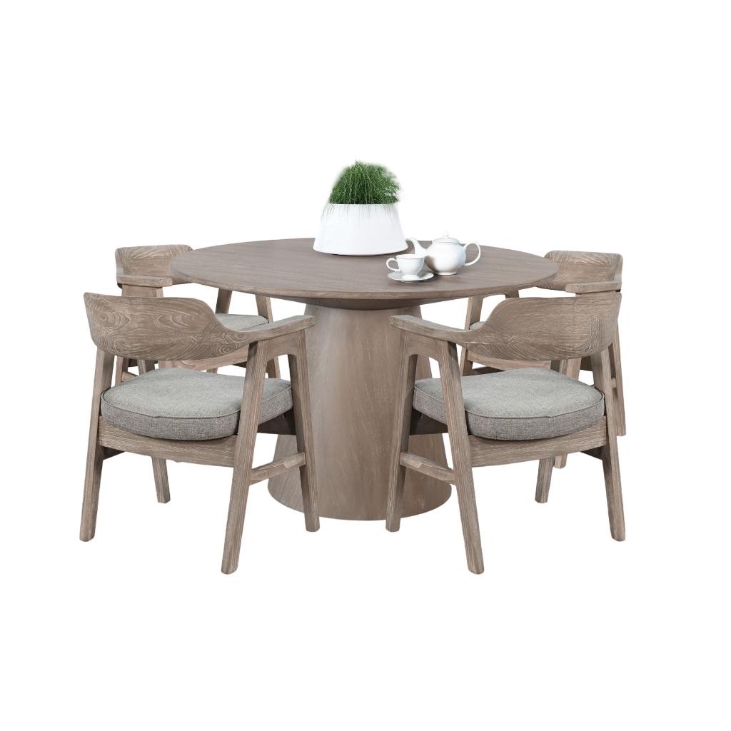 Sunny D Wern Wheat Round Dining Set with Barstool