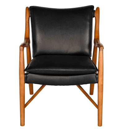Weston Black Leather Accent Chair