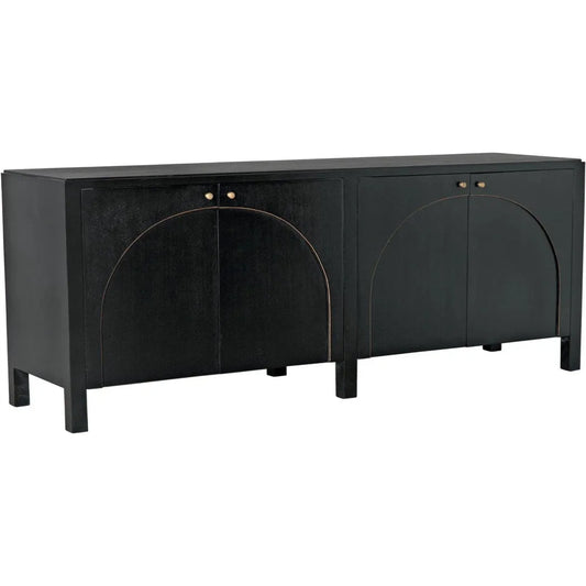 Noir Weston Sideboard, Hand Rubbed Black Light Brown Trim