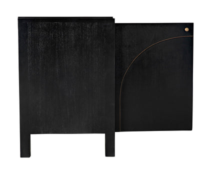 Weston Sideboard, Hand Rubbed Black with Light Brown Trim-Sideboards-Noir-Sideboards and Things