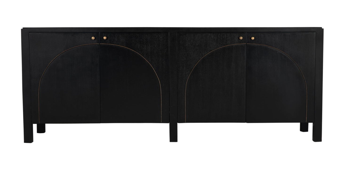 Weston Sideboard, Hand Rubbed Black with Light Brown Trim-Sideboards-Noir-Sideboards and Things