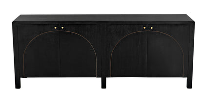 Weston Sideboard, Hand Rubbed Black with Light Brown Trim-Sideboards-Noir-Sideboards and Things