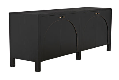 Weston Sideboard, Hand Rubbed Black with Light Brown Trim-Sideboards-Noir-Sideboards and Things