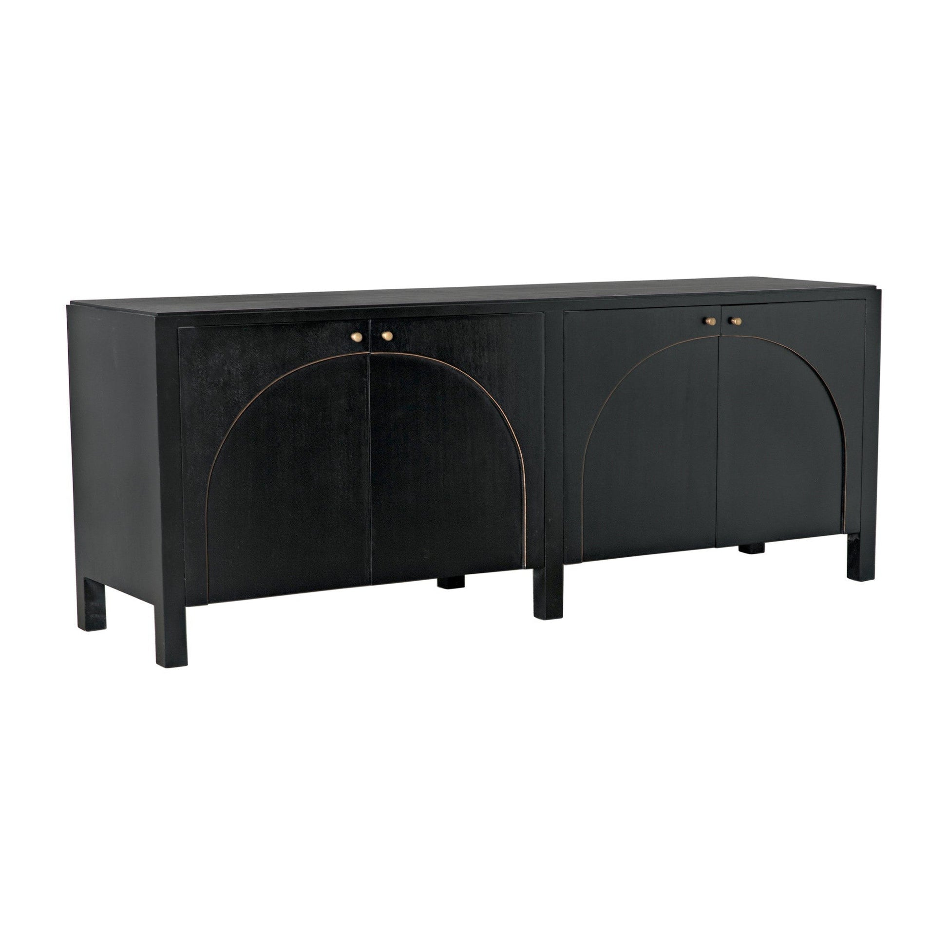 Weston Sideboard, Hand Rubbed Black with Light Brown Trim-Sideboards-Noir-Sideboards and Things