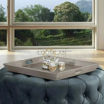 Sunny D Westwood Taupe Ottoman Tray