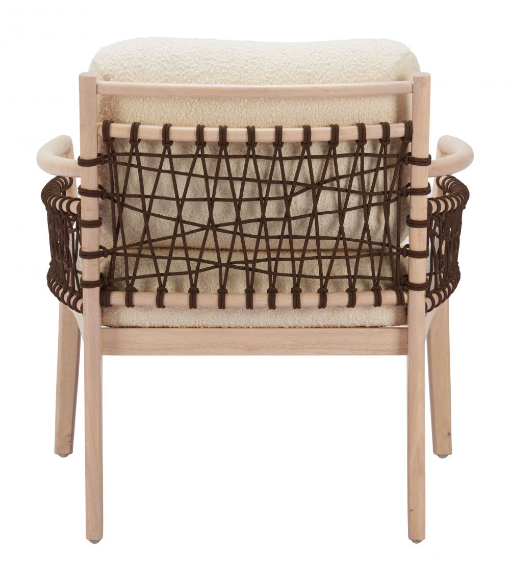 Zuo Modern Wezly Ivory Textured Fabric Accent Chair