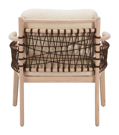 Zuo Modern Wezly Ivory Textured Fabric Accent Chair