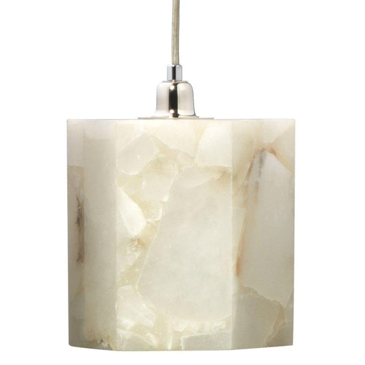 White Alabaster Borealis Hexagon Pendant Pendants Sideboards and Things By Jamie Young