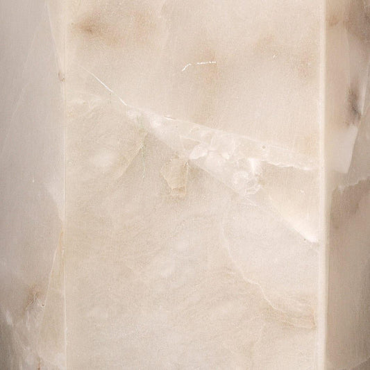 White Alabaster Borealis Hexagon Wall Sconce Wall Sconces Sideboards and Things By Jamie Young