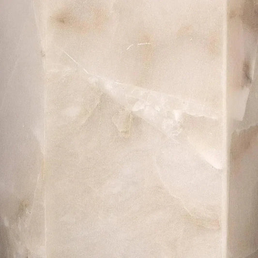 Jamie Young White Alabaster Borealis Hexagon Wall Sconce