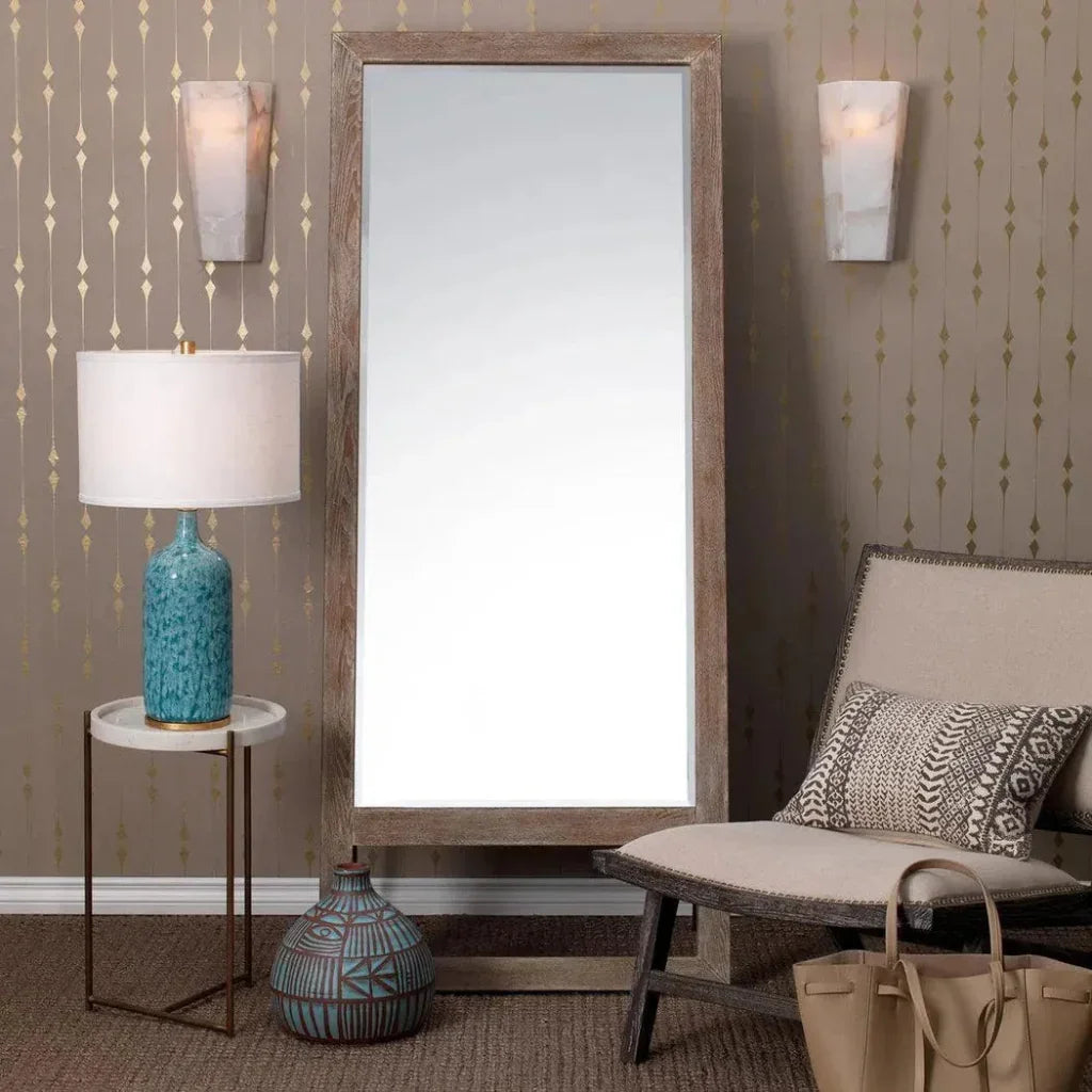 Jamie Young White Alabaster Borealis Tall Hexagon Wall Sconce