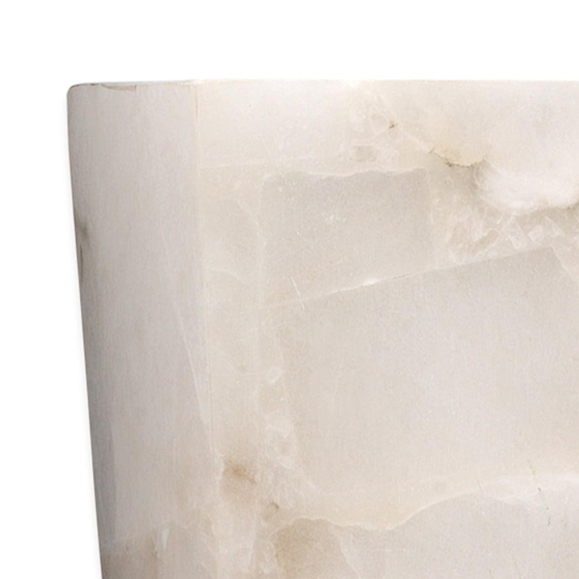 White Alabaster Borealis Tall Hexagon Wall Sconce Wall Sconces Sideboards and Things By Jamie Young